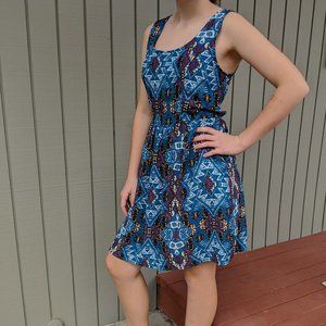 Xhiliration Tribal Print, Skater Dress, Sz. S